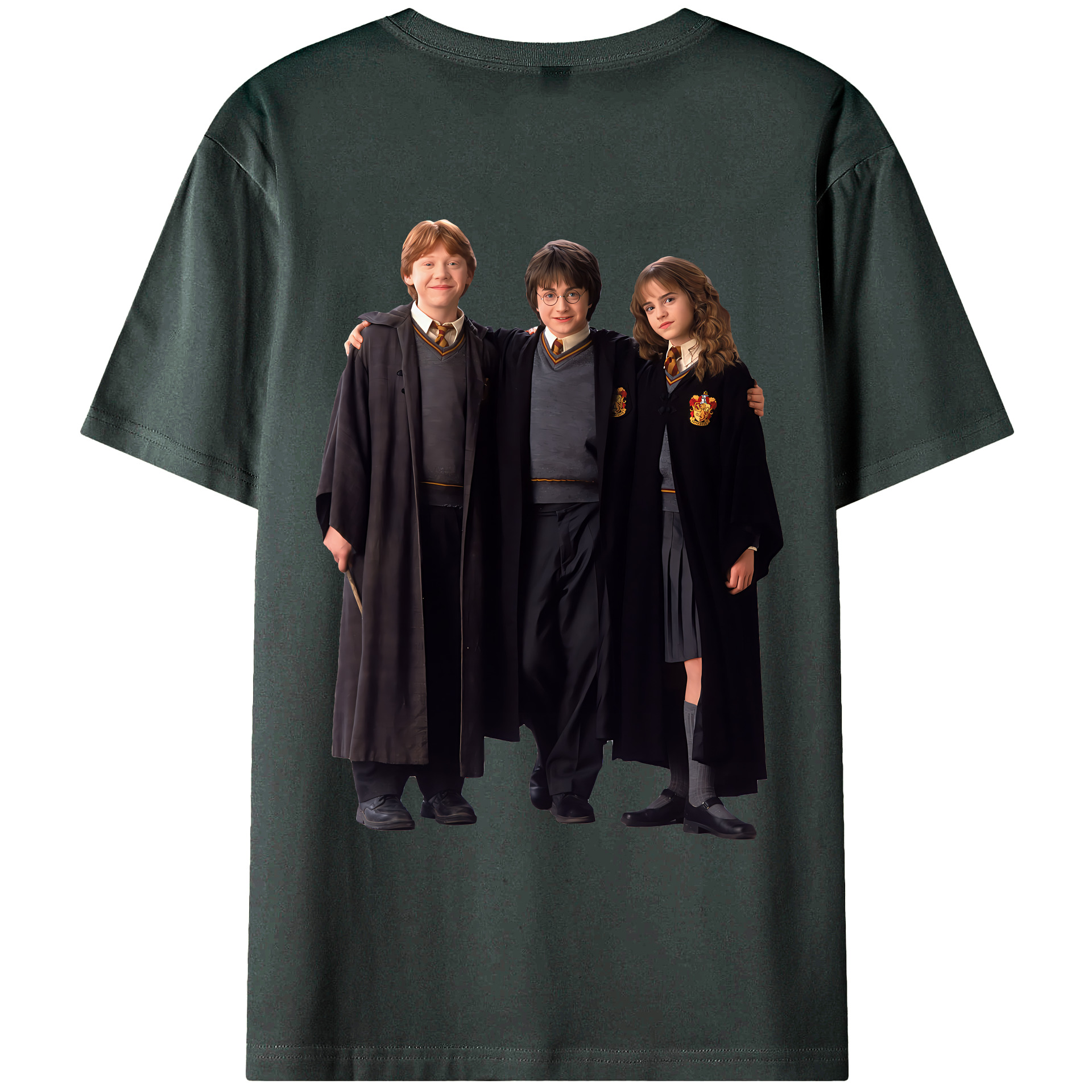 （画像用） Harry Potter ハリー・ポッターシリーズ 綿100％ メンズ半袖Tシャツ（バックプリント） 通気性
